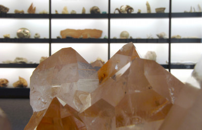 Quarzkristall, Dauerausstellung Mineralien-Museum, Essen-Kupferdreh